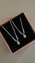 Stone tennis necklace