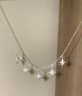 5 Silver stars necklace