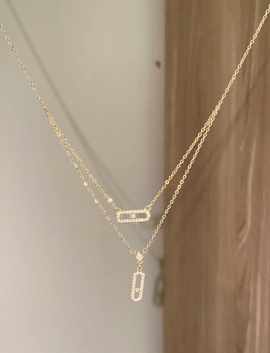 Layered messika necklace