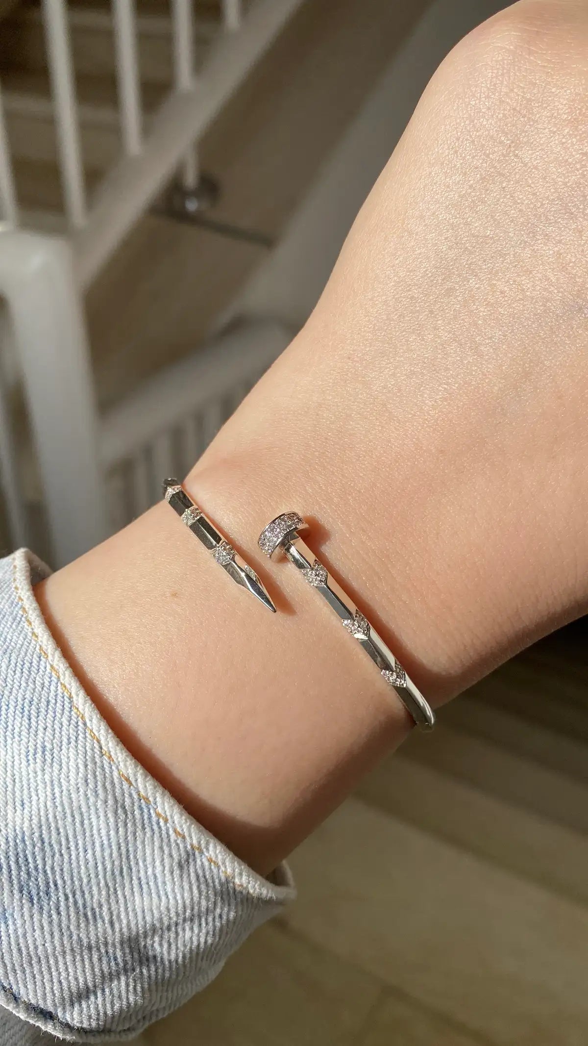 Silver nail bangle