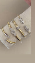 Gold in silver bangle
