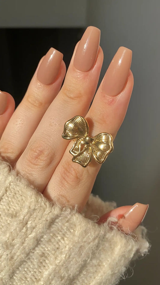 Gold bow ring