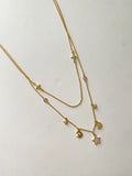 Double layer stars necklace