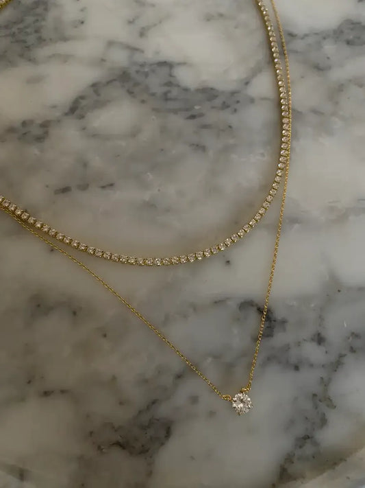 Layered diamond necklace