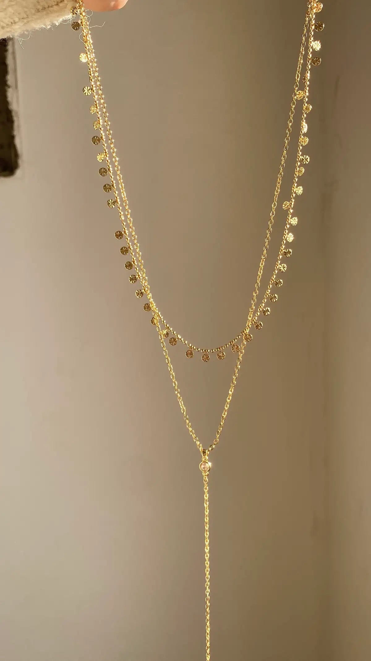 Layered drop necklace