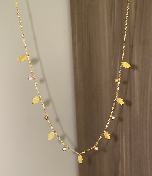 Sparkle hand necklace