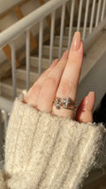3 layer silver in gold ring