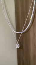 Silver tennis necklace