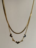 5 black heart necklace set
