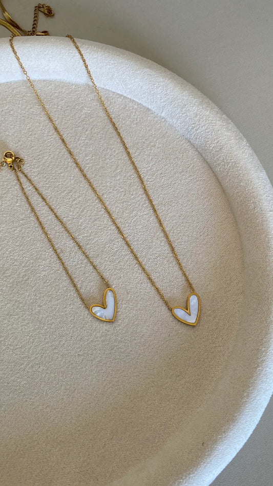 Heart necklace and bracelet