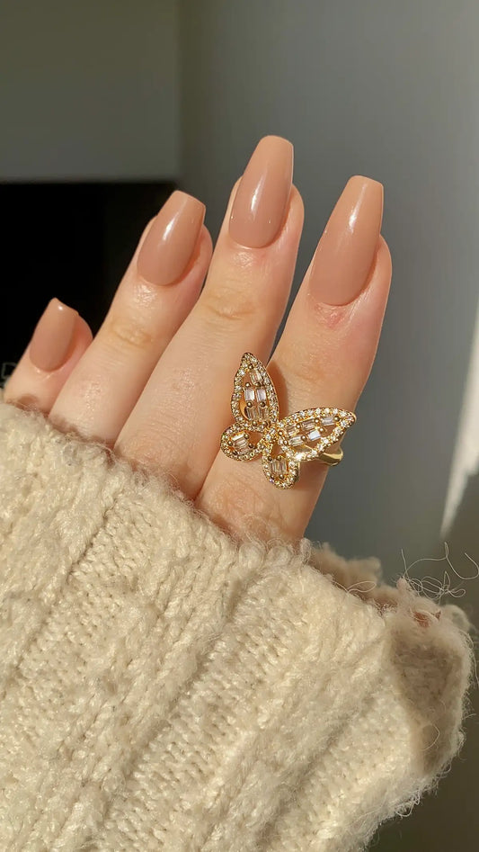 Shiny butterfly ring