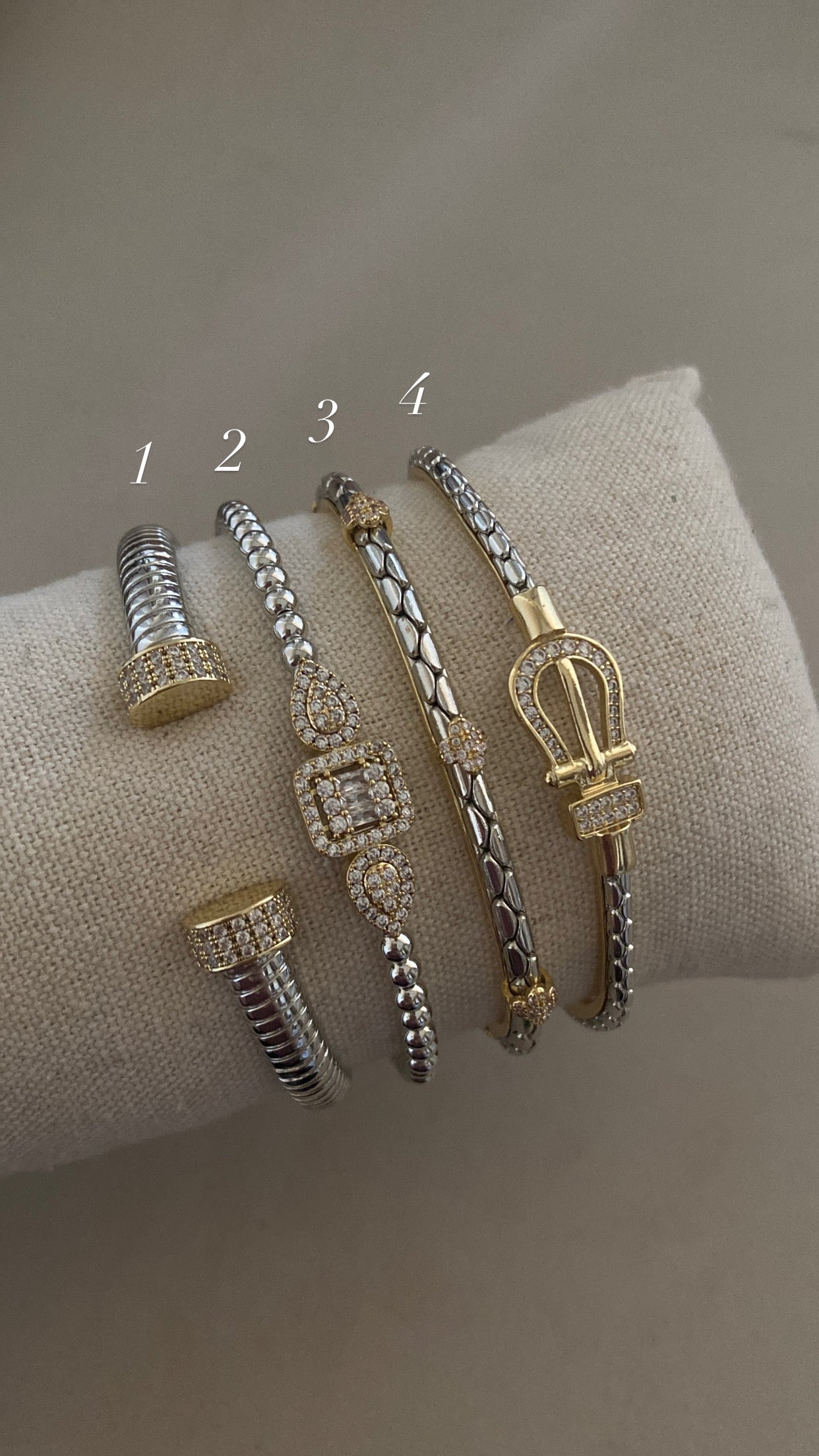 Silver in gold bangles