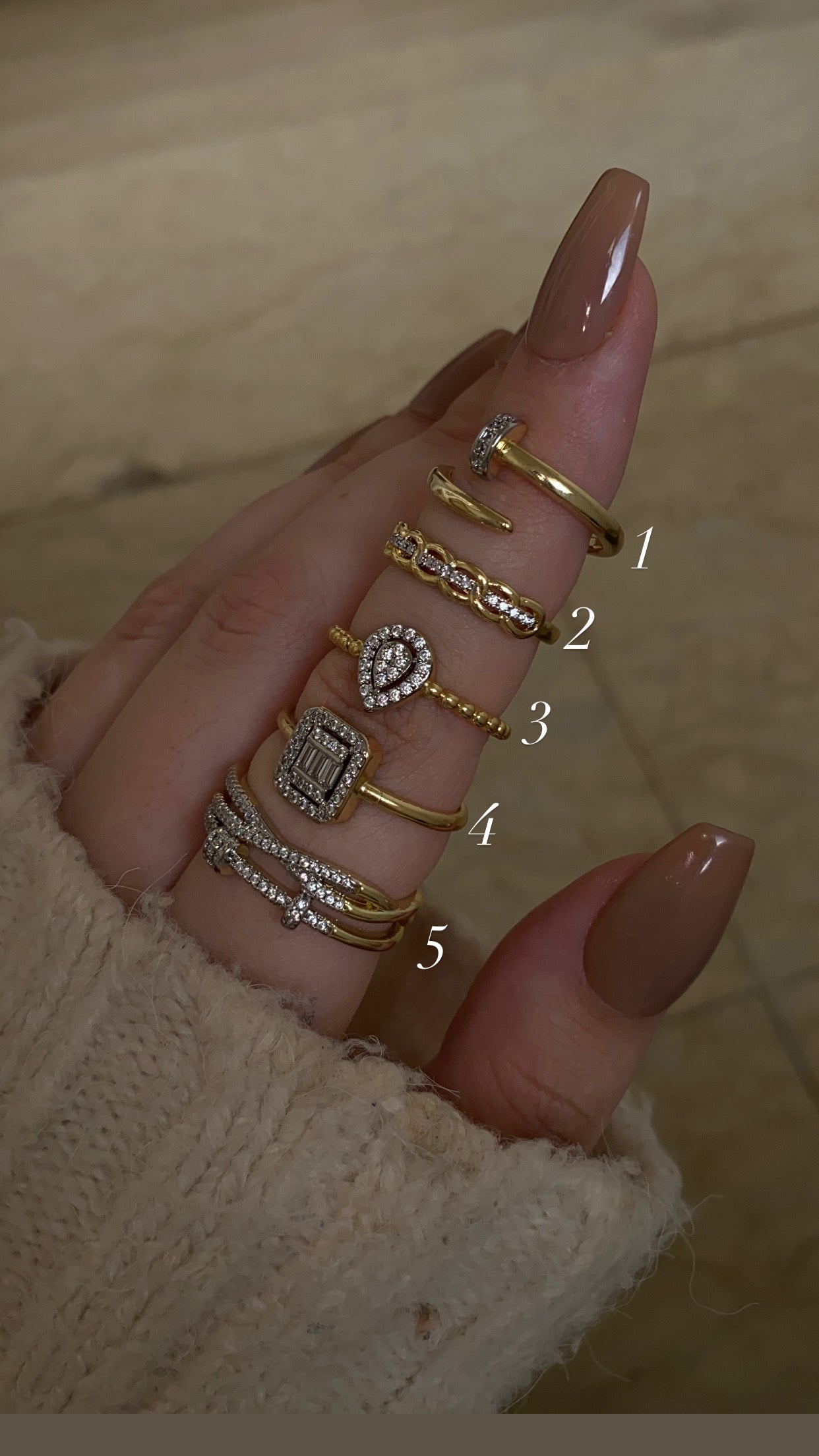 Silver X gold rings
