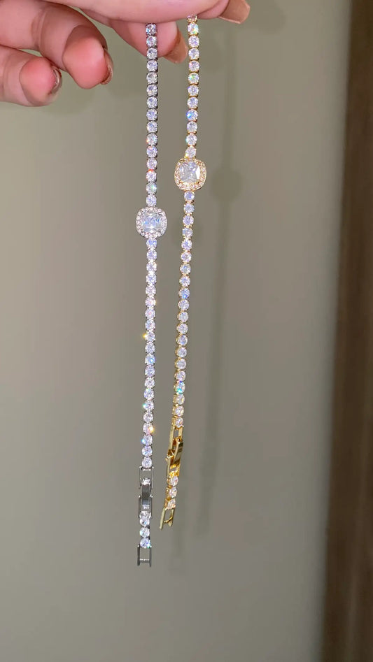Square tennis bracelet