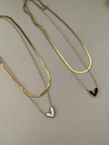 Herringbone and heart necklace