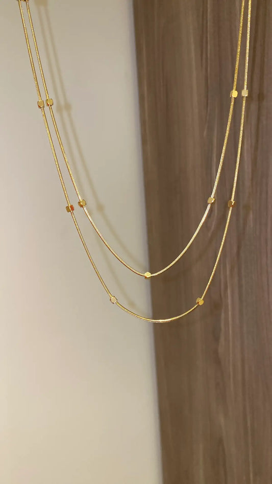 2 layer tiny hearts necklace
