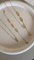 Hearts necklace and bracelet