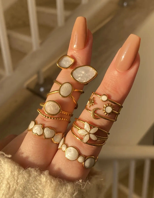 White enamel rings