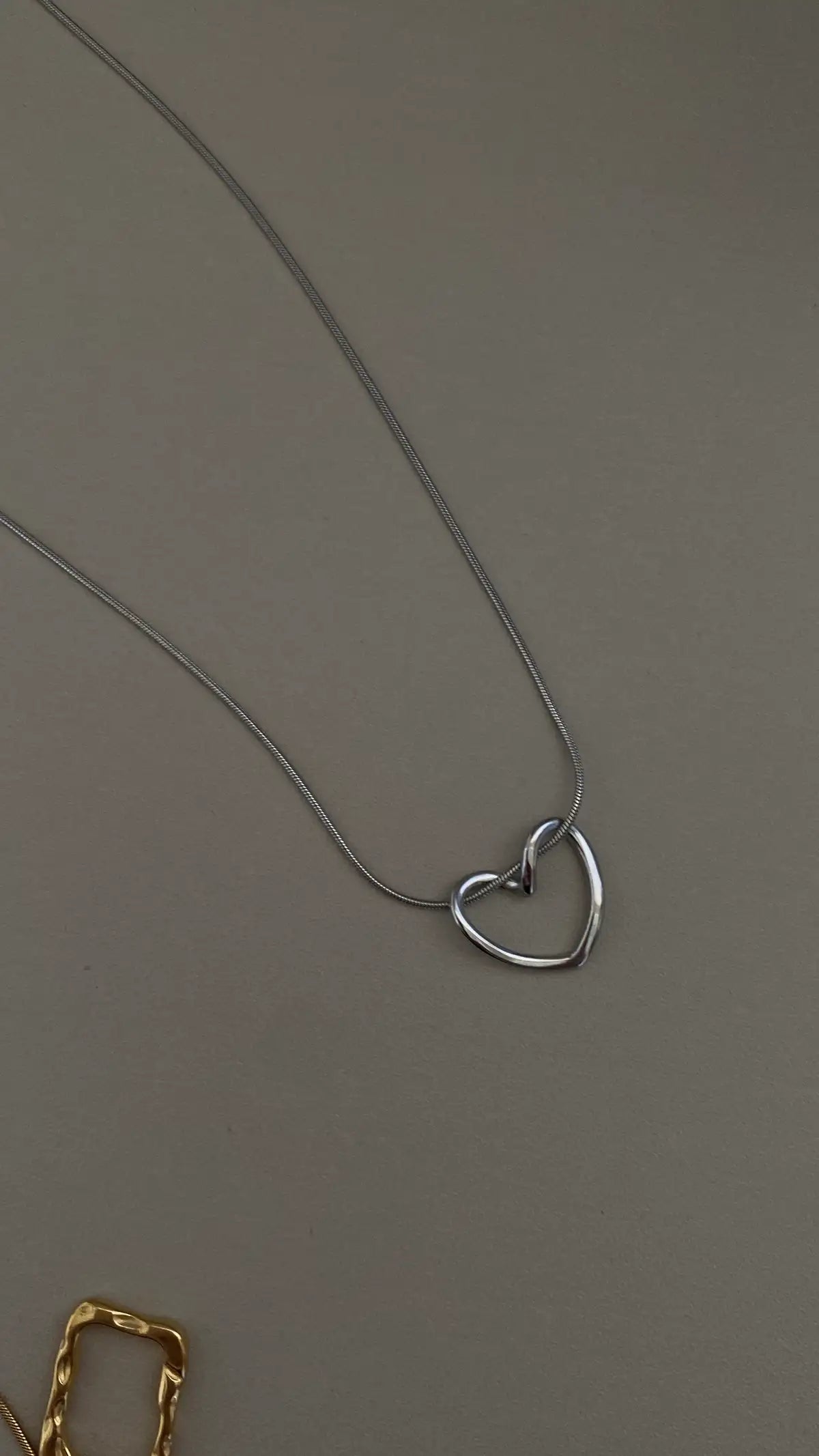 Silver hollow heart