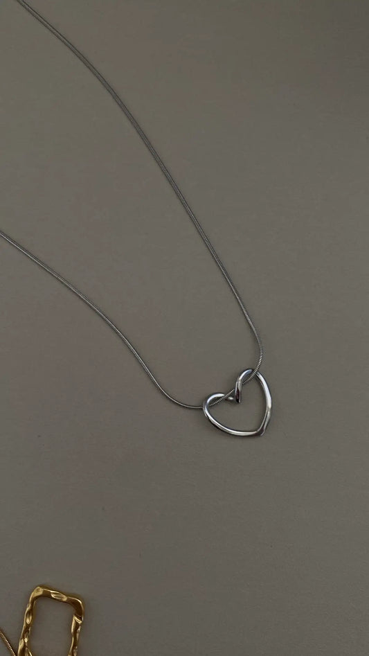 Silver hollow heart