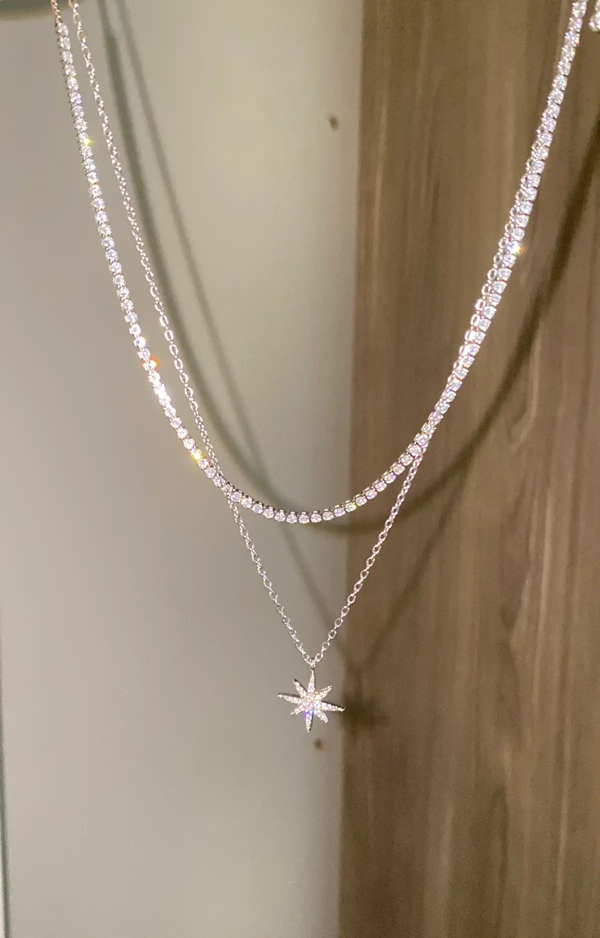 Silver star necklace