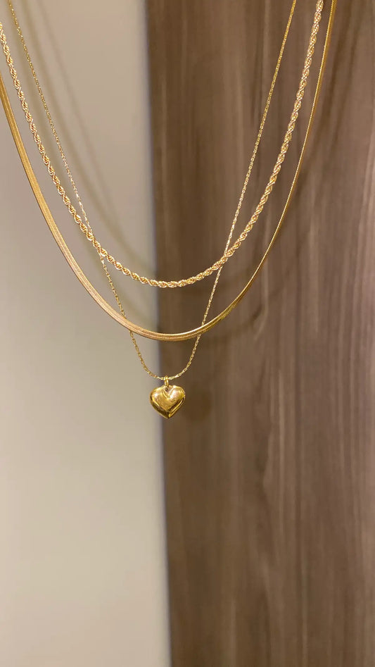 3 layer heart necklace