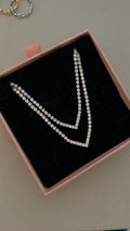 V tennis necklace
