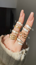 White enamel rings