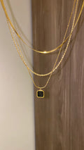 3 layer black necklace