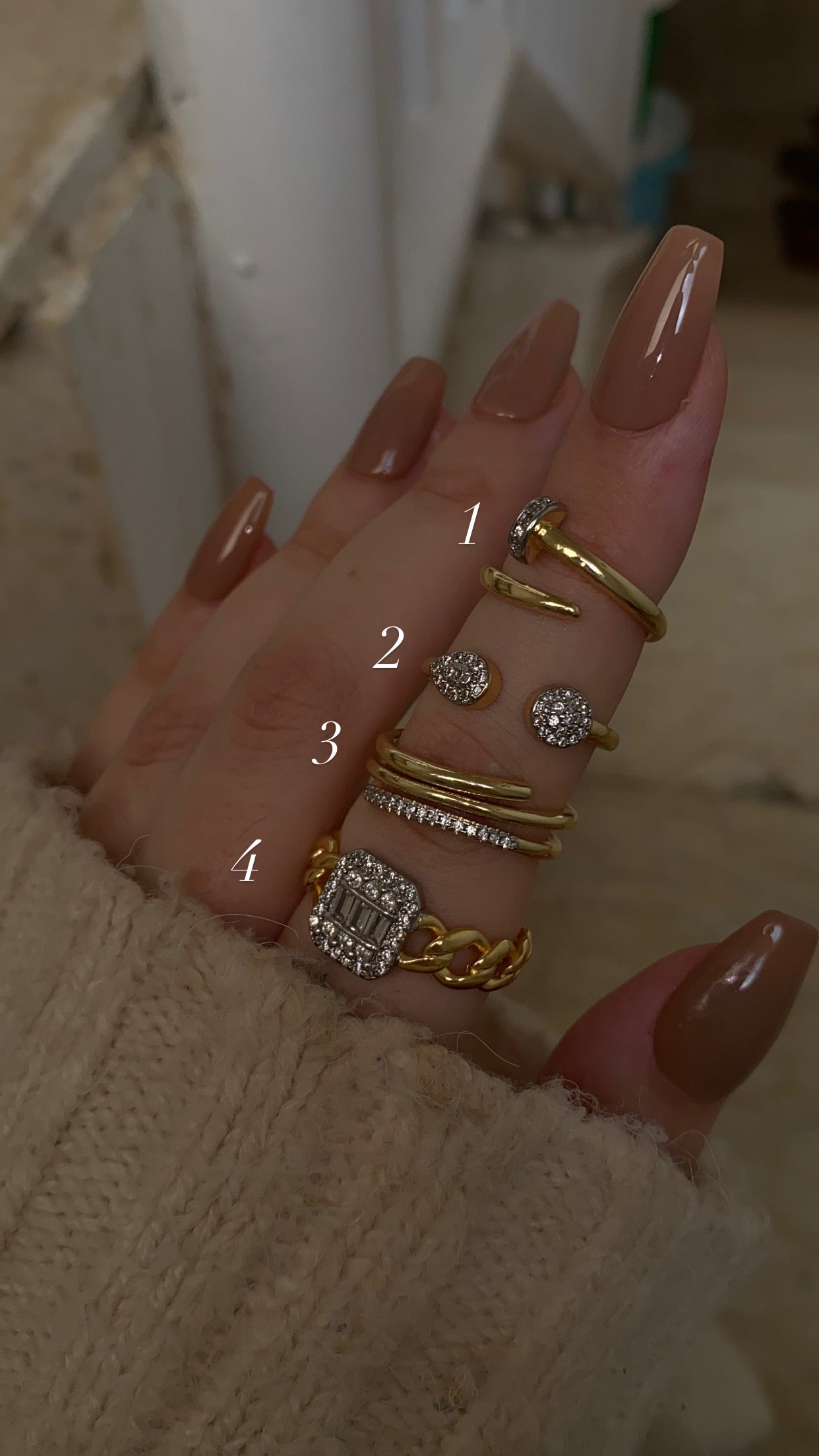 Silver X gold rings