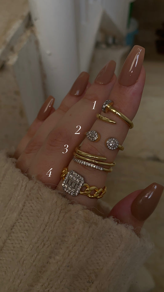 Silver X gold rings