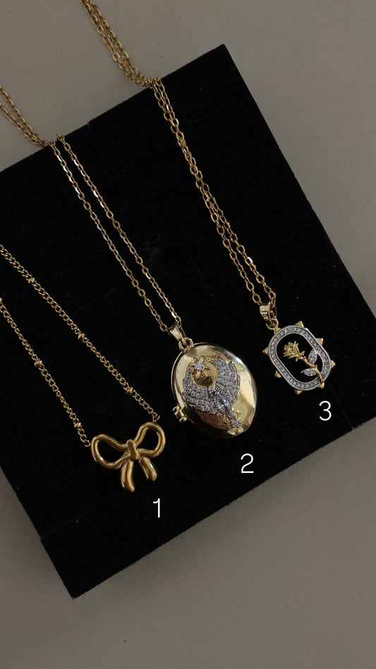Gold and silver necklaces