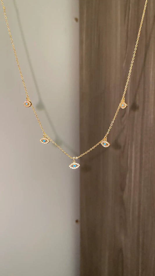 Blue evil eye necklace