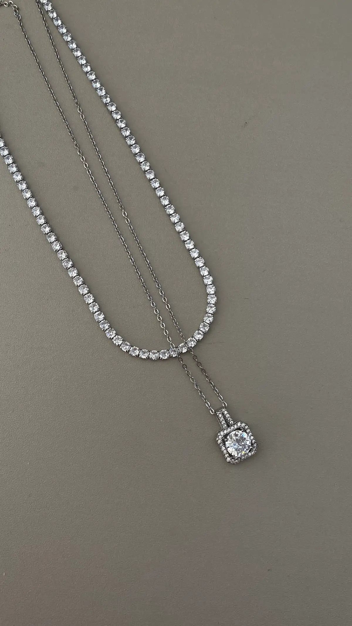 2 layer tennis necklace