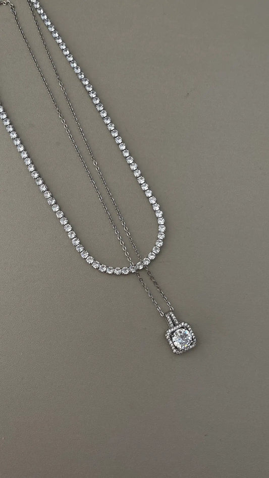 2 layer tennis necklace