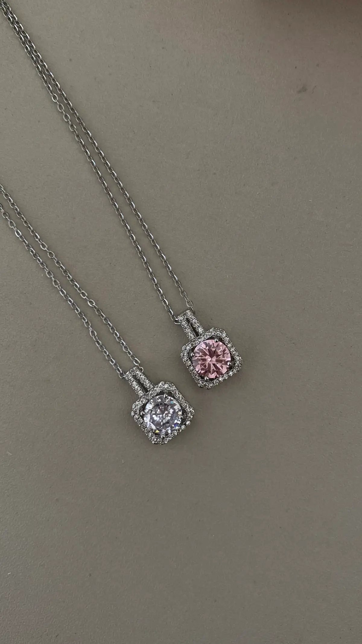 Square stone necklace