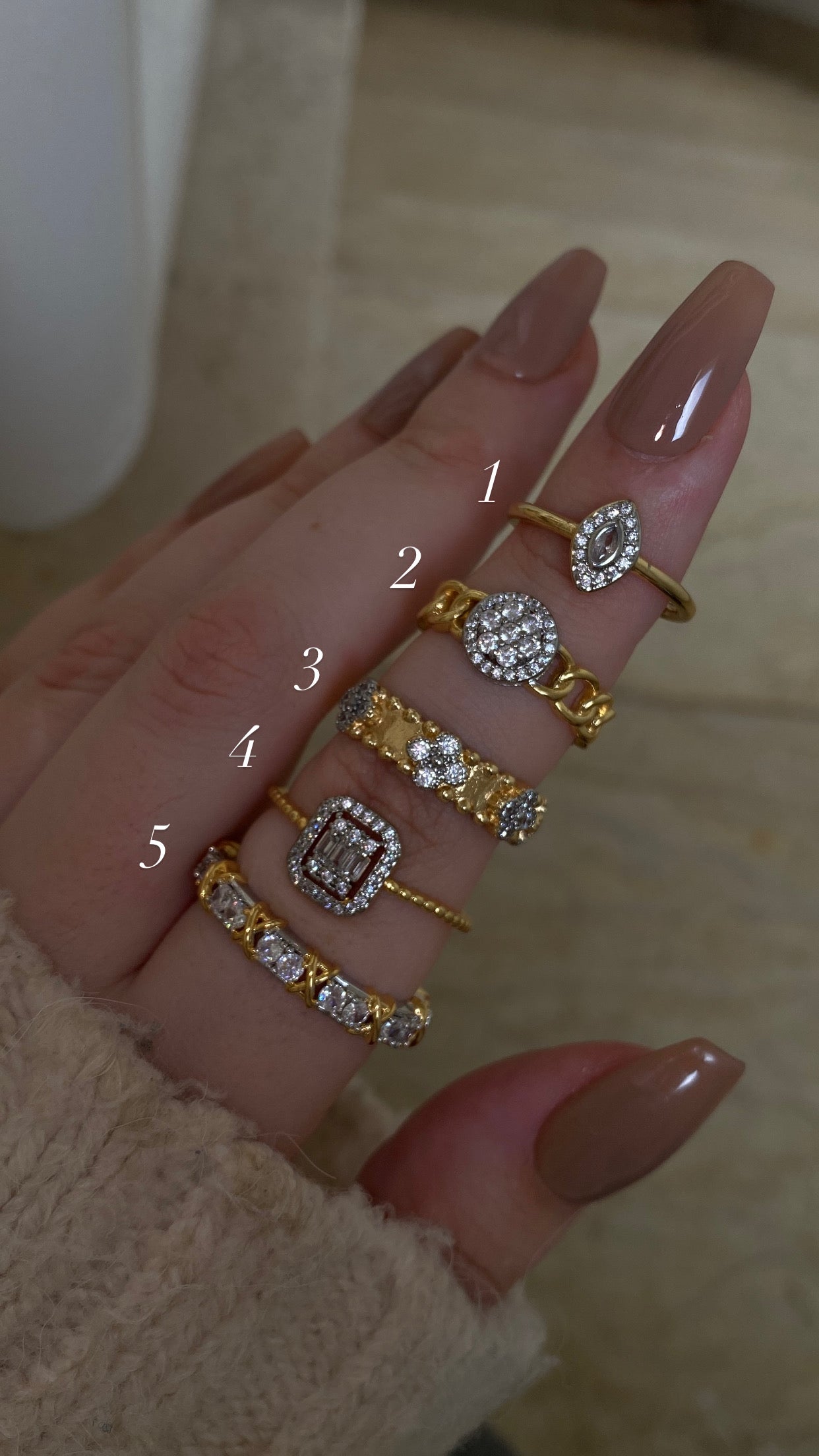Silver X gold rings