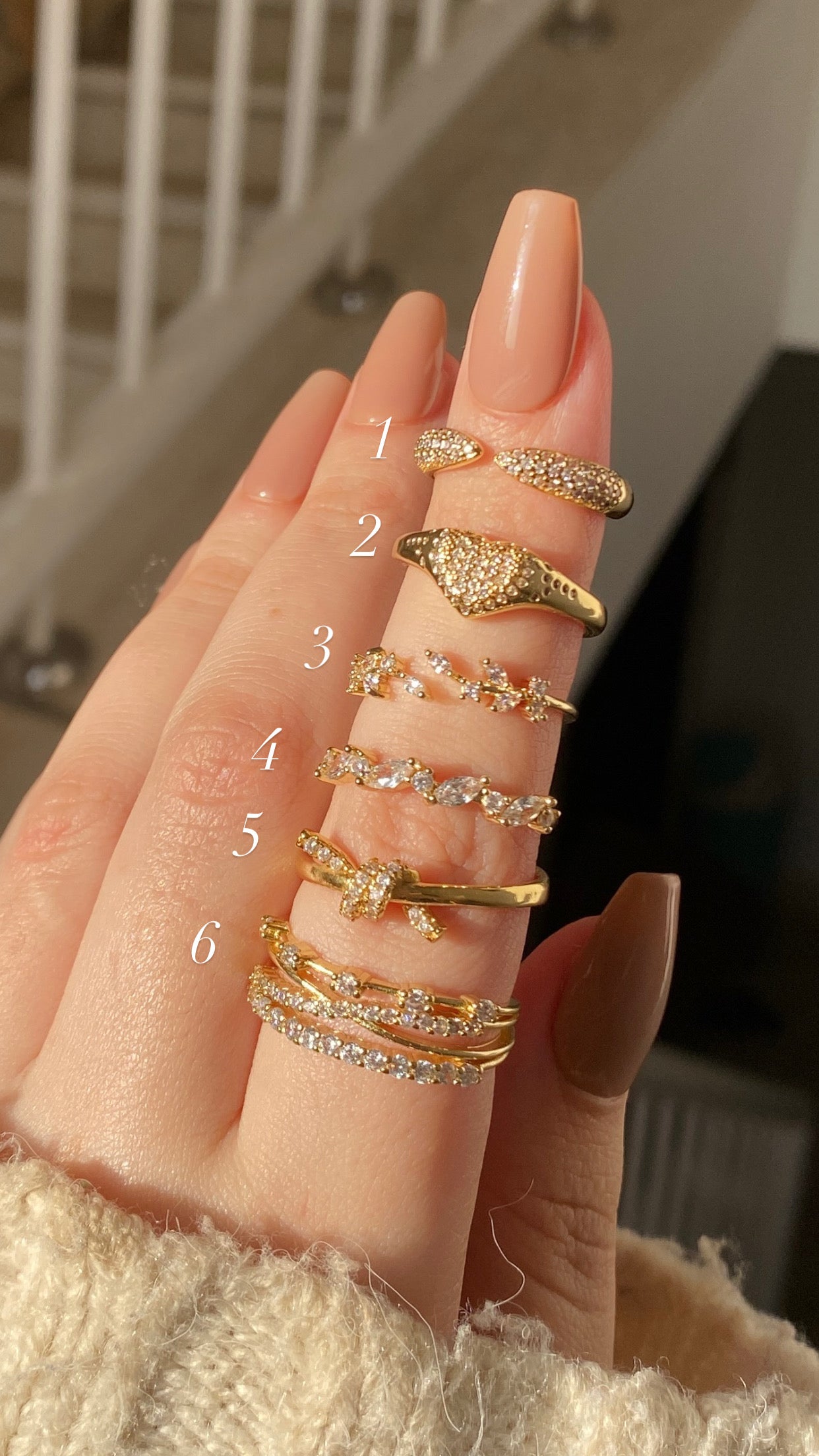 Heart ring stack