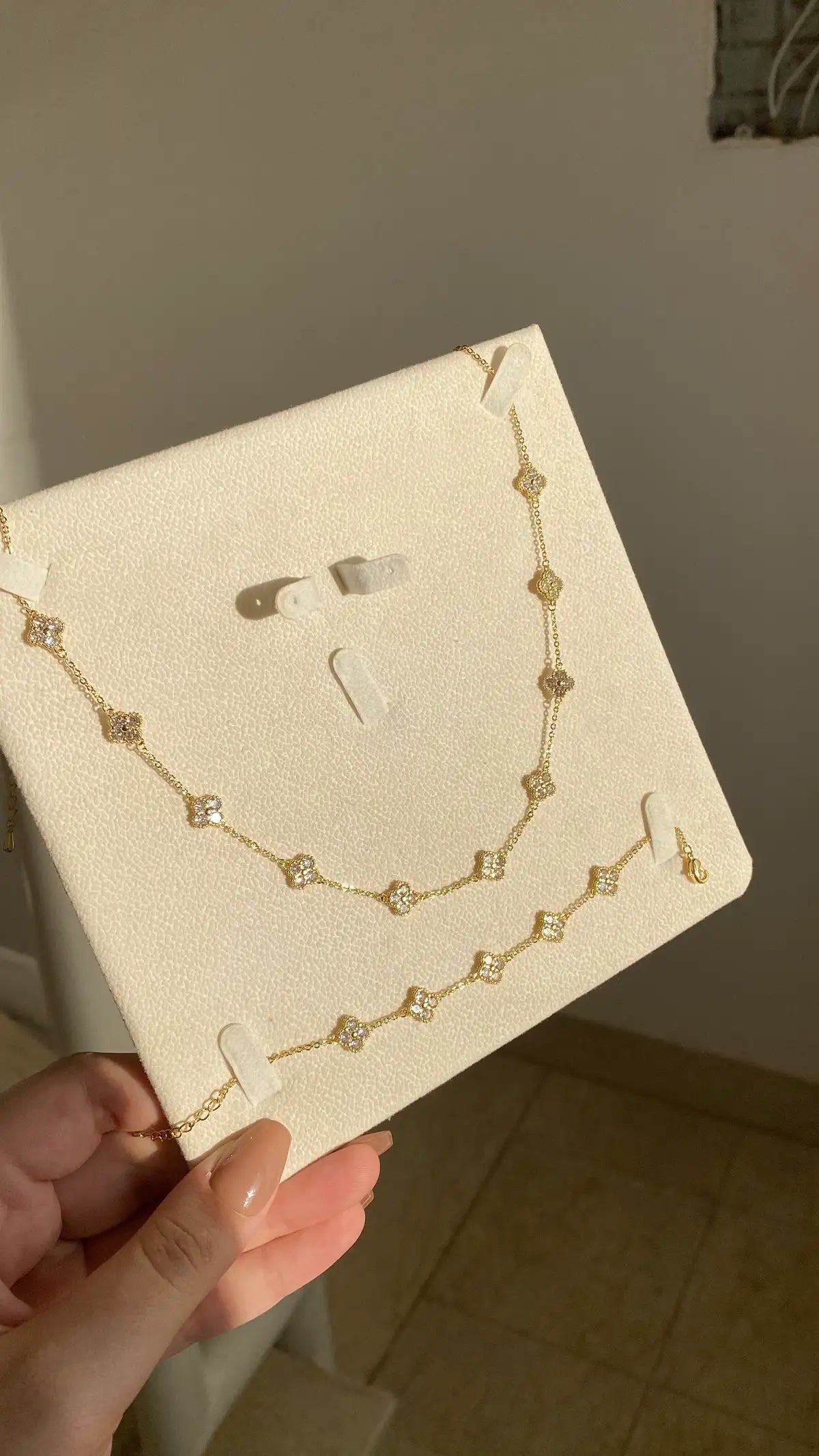 Clear stones vancleef necklace and bracelet