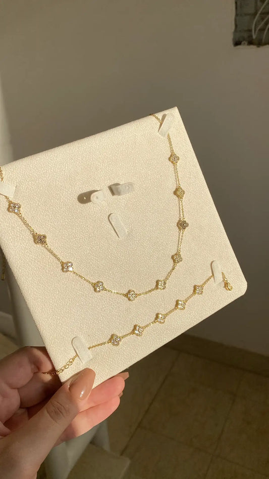 Clear stones vancleef necklace and bracelet
