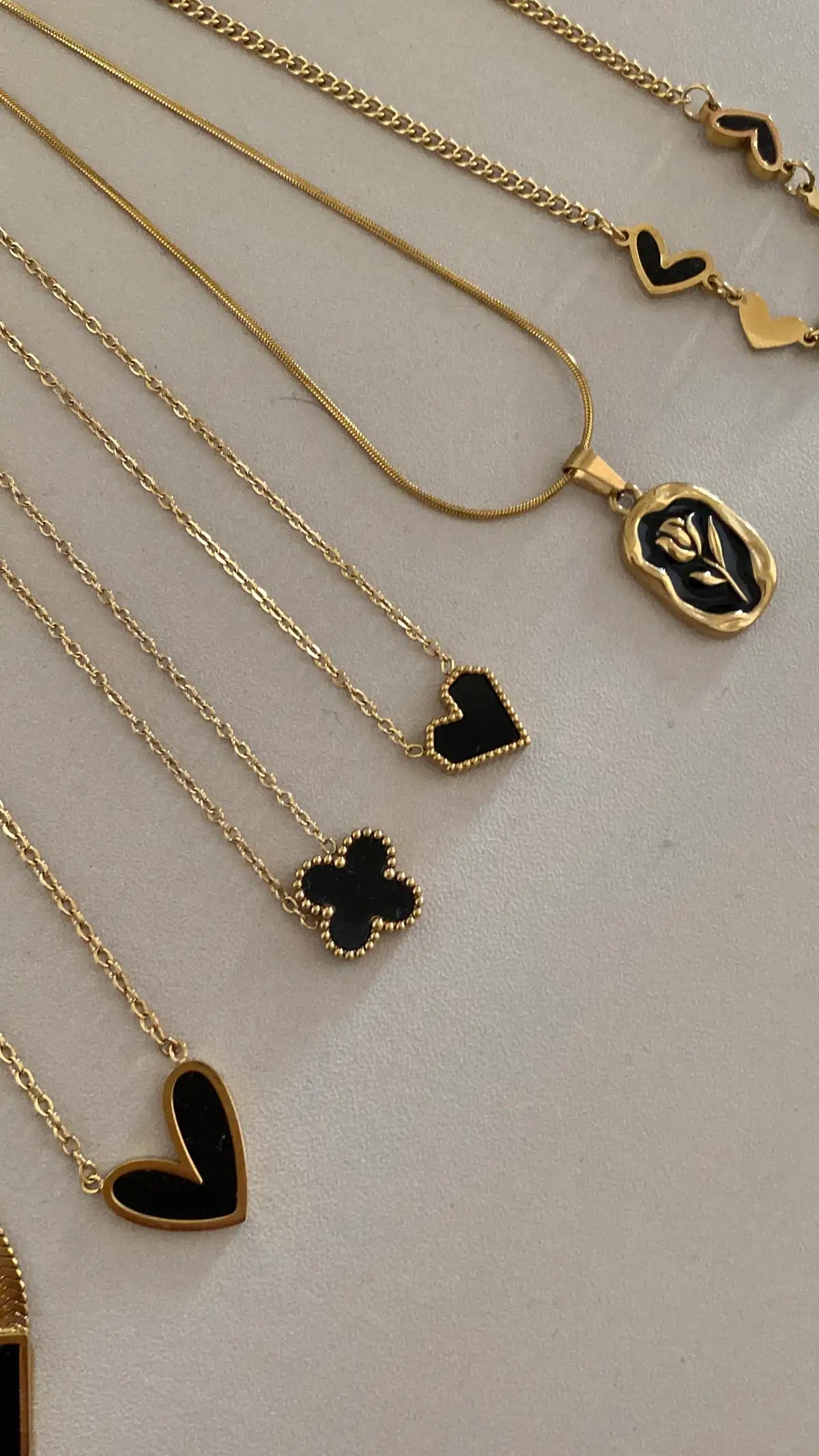 Black themed necklaces