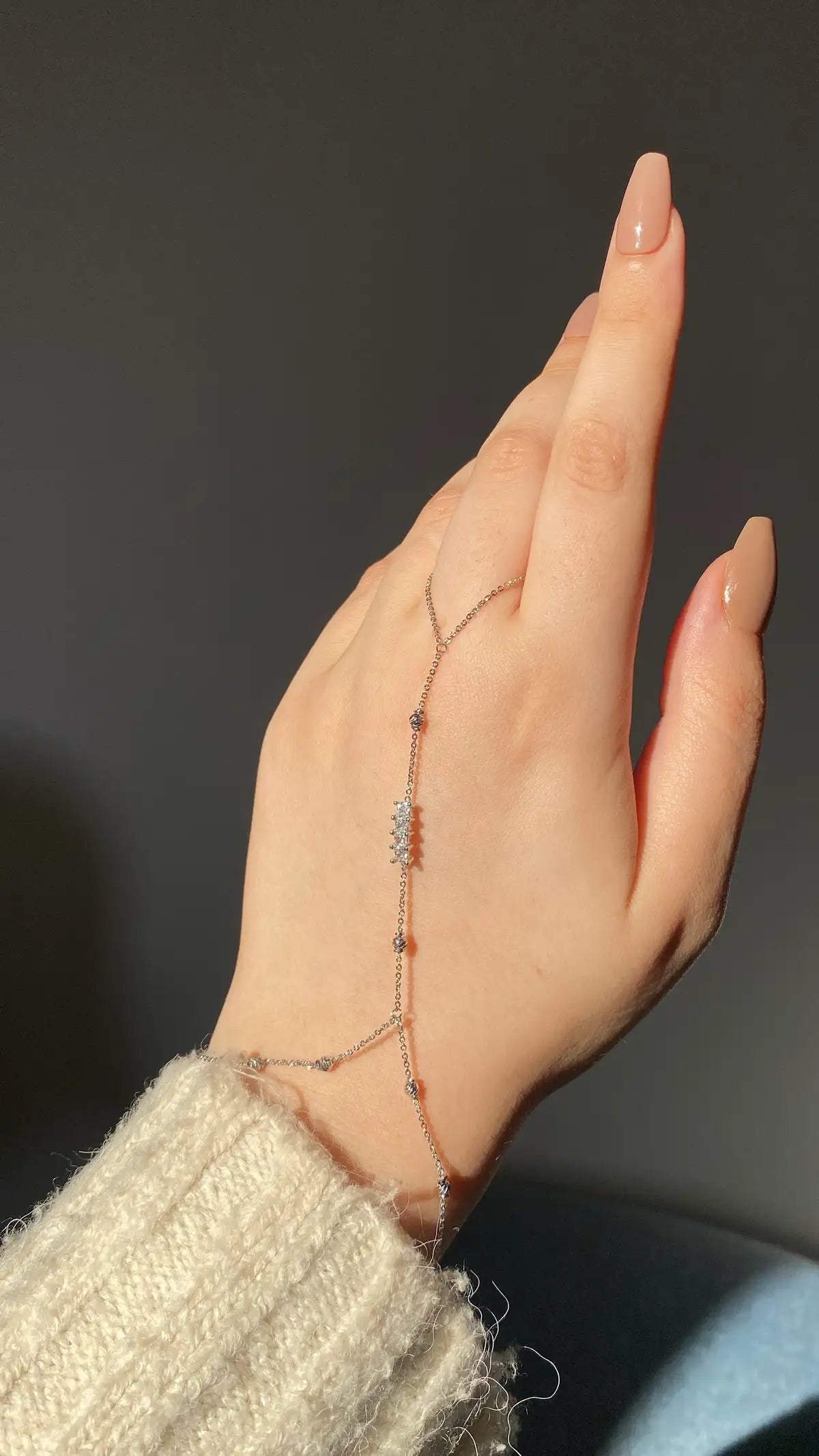 Silver hand chain