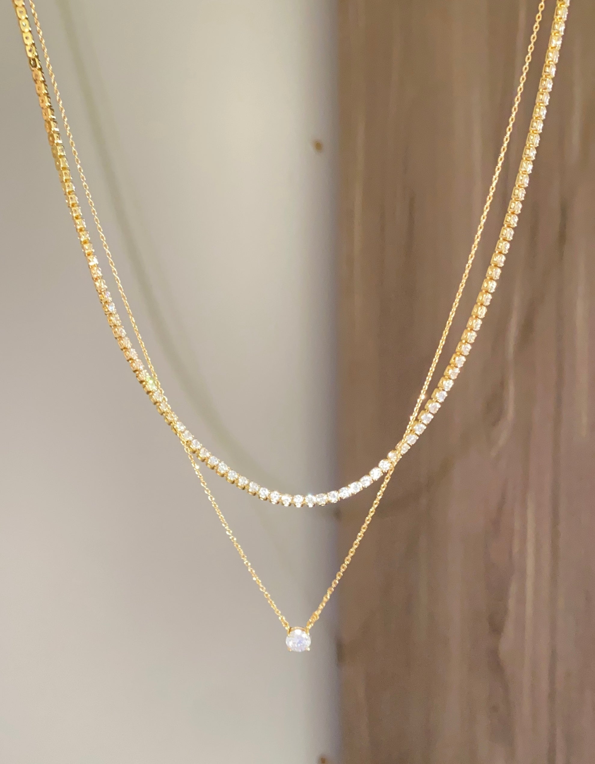 Layered diamond necklace