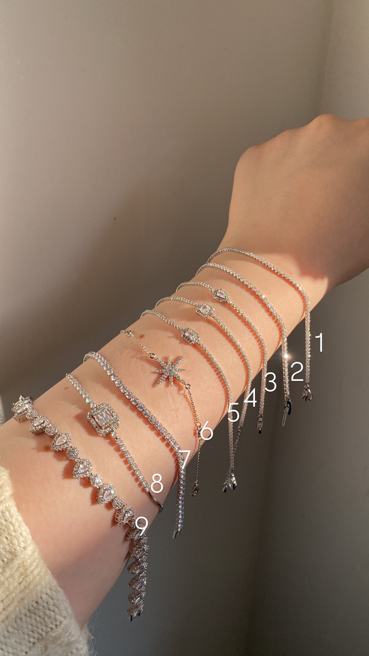 Silver tennis bracelets