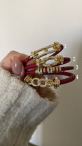 Red leather bangles