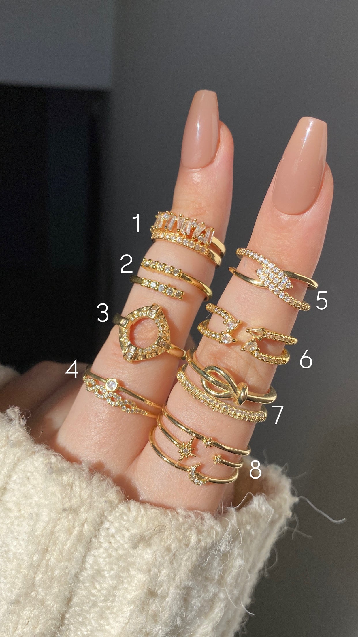 Shiny bold rings
