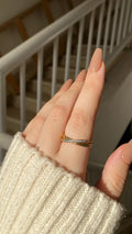 Gold in silver ring