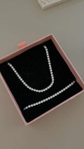 Tennis bracelet and necklace