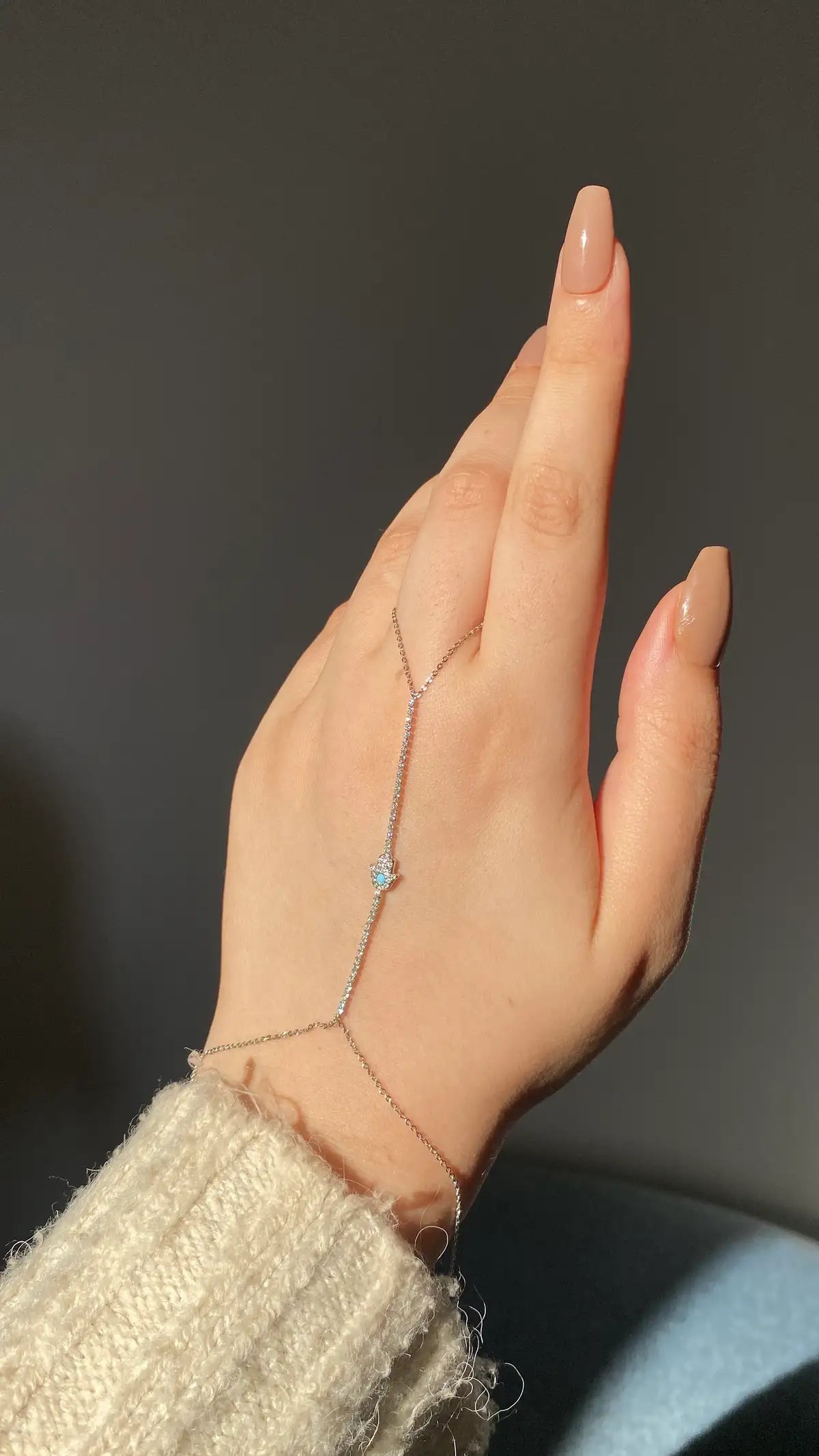 Silver hand chain