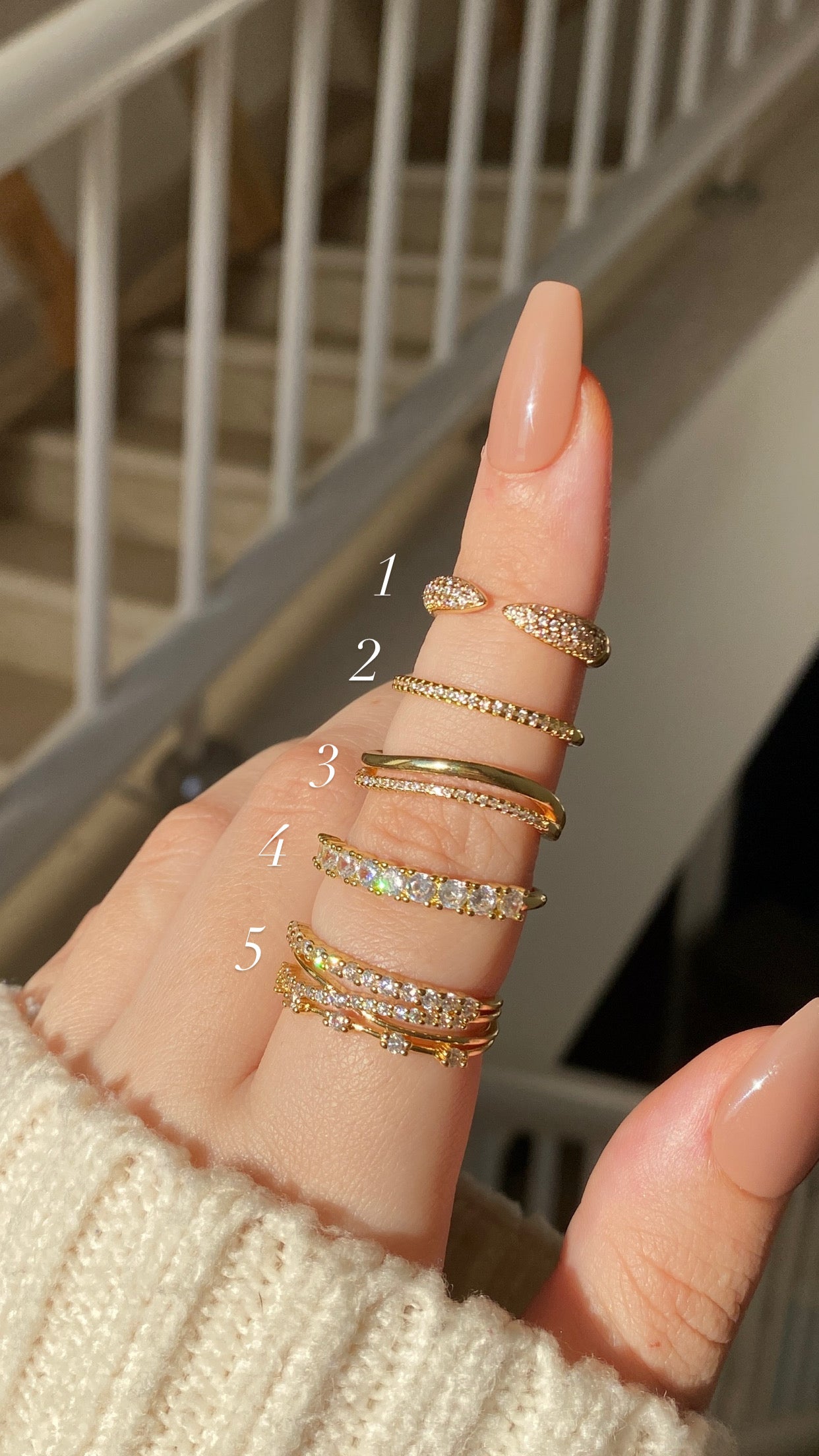 Tennis layered rings